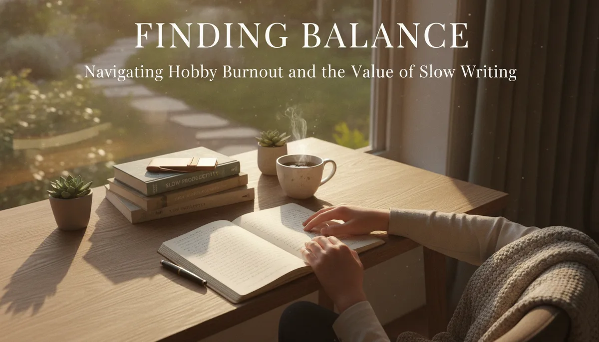 Finding Balance: Navigating Hobby Burnout and the Value of Slow Writing visual summary