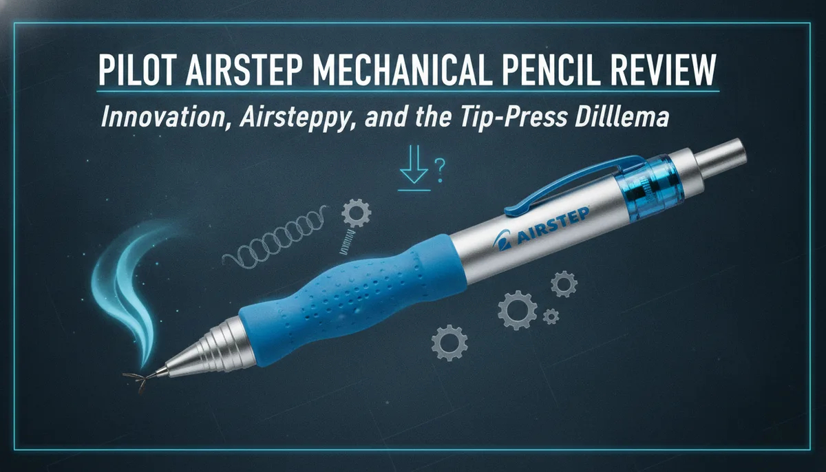 Pilot AIRSTEP Mechanical Pencil Review: Innovation, Airsteppy, and the Tip-Press Dilemma visual summary