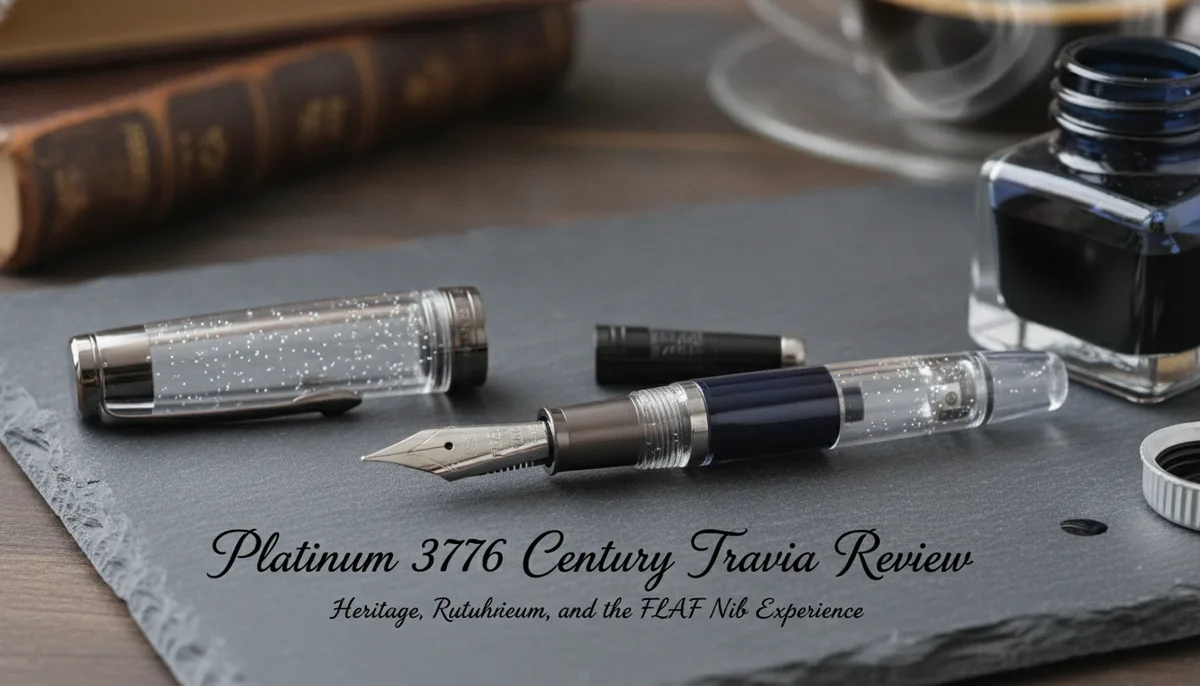 Platinum 3776 Century Travia Review: Heritage, Ruthenium, and the FLAF Nib Experience visual summary